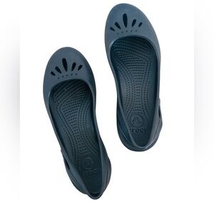 CROCS Black Flats with Cutout Design